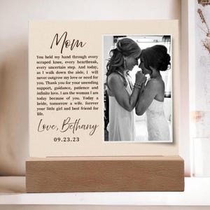 Mother of the Bride Photo Keepsake, Mother of the Bride Gift from the Bride, Mother of the Bride Gift Poem, Wedding Gift Mom, Gift for Mum