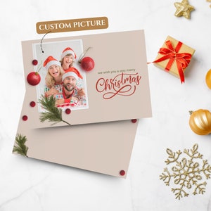 Tarjetas navideñas (impresión a doble cara), postales navideñas personalizadas, postales navideñas, tarjetas de felicitación navideñas con fotos personalizadas, ideas para regalos