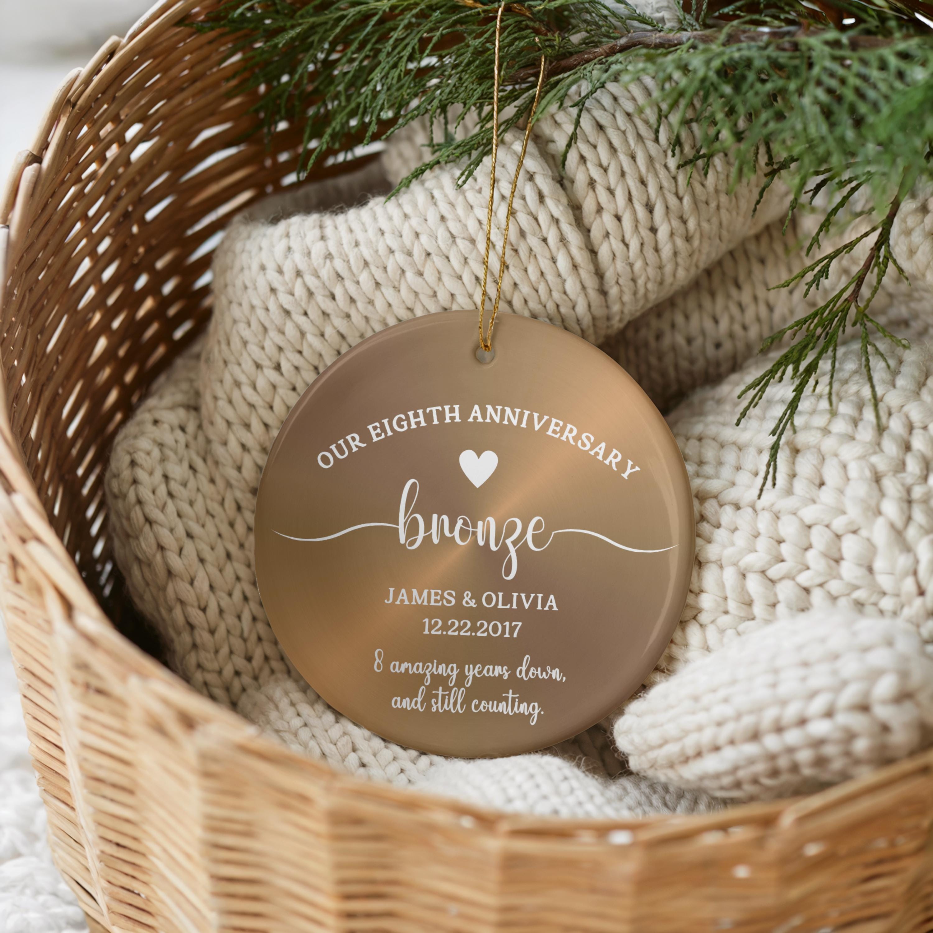 8th ANNIVERSARY　ANNIVERSARY THANKS FAIR Personalized 8th Anniversary Printed Ceramic Ornament, Eighth