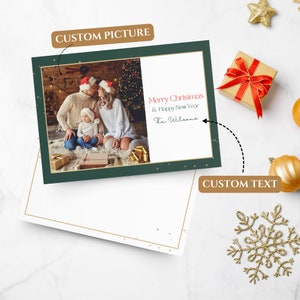 Tarjetas navideñas (impresión a doble cara), postales navideñas personalizadas, tarjetas navideñas con fotos, fotos y textos personalizados, ideas para regalos navideños