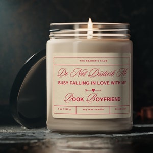 Bookish Romance Candles, book boyfriend Candle, gift for book lover, gift for reader friend, romantasy book reader, book club, bookstagram