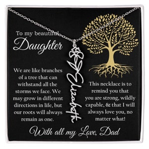 Custom Birthflower Name Gift from Father to Daughter, To My Daughter, daughter valentines gift Daughter Christmas Gift Birthday Gift for her