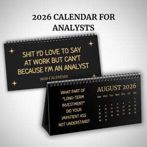 2026 Funny Financial Analyst Desk Calendar, White Elephant Gift, Gag Gift for Data Analyst, Sarcastic Gift for Analyst, Office Coworker Gift