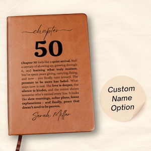 Personalized 50th Birthday Gift for Her or Him, Chapter 50 Name Journal Gift, Milestone Birthday Gift for 50 Year Old, Notebook Diary Gift