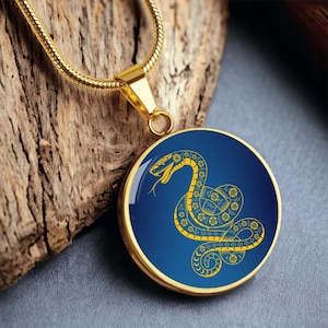 Chinese Zodiac Snake Necklace, Year of The Snake Necklace Gold, Personalized Chinese Zodiac Silver Pendant, 2025 Chinese Lunar New Year