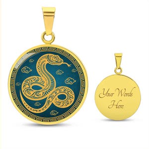 Chinese Zodiac Snake Necklace, Year of The Snake Necklace Gold, Personalized Chinese Zodiac Silver Pendant, 2025 Chinese Lunar New Year