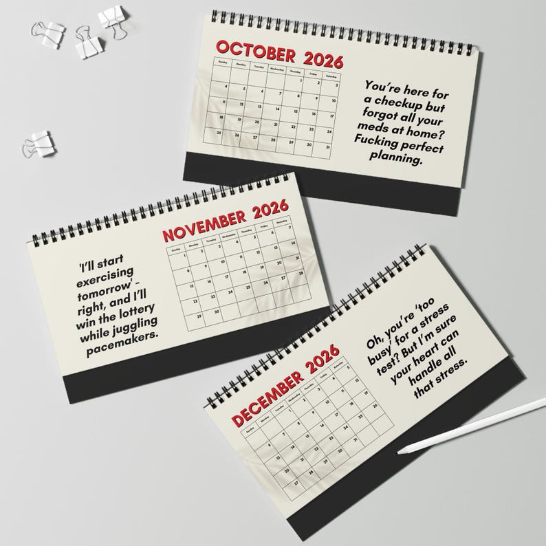 Swearing Rant 2026 Funny Cardiologist Swear Rant Desk Calendar, White Elephant Gag ...