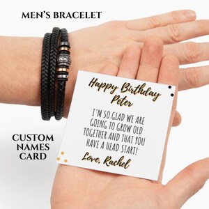 Funny Birthday Card with Bracelet for Men, Gift for older husband from wife, Gifts for Him, Birthday Gift for Fiance, Boyfriend Bday Gift