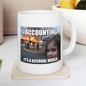 Funny Accountant Mug Gift Burning House Girl Meme Mug, Accountant CPA Gift, finance mug, CPA gift idea, financial planner gift, office decor