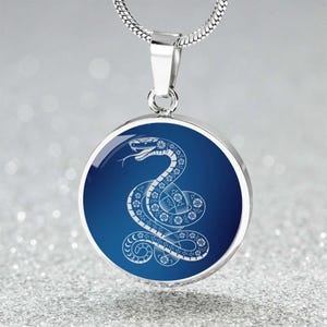 Chinese Zodiac Snake Necklace, Year of The Snake Necklace Gold, Personalized Chinese Zodiac Silver Pendant, 2025 Chinese Lunar New Year