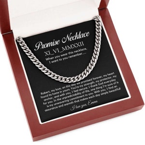 Personalized Cuban Promise Chain For Him, Anniversary Gift For Husband, Valentine&#39;s Gift For Boyfriend, To My Man Customized Gift