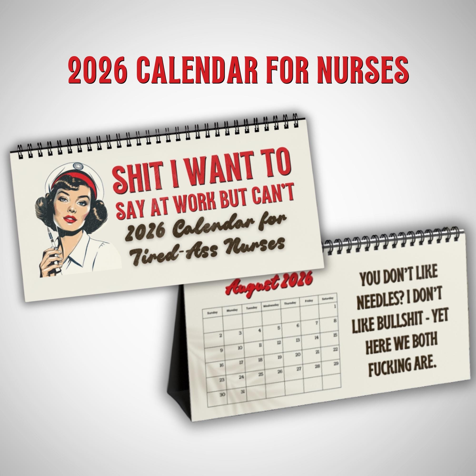 Swearing Rant 2026 Funny Nurse Swear Rant Desk Calendar, White Elephant Gag Gift for ...