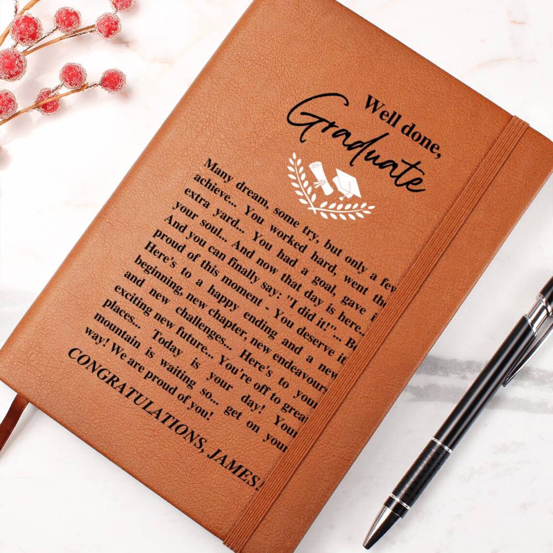 Inspirational Graduation Journal Congratulations on Graduating Graduate ...