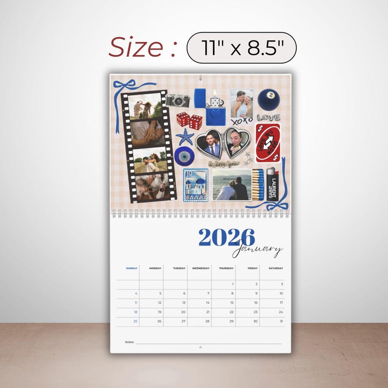 2026 Couple Vision Board Calendar Template, Retro Matchbox Collage ...