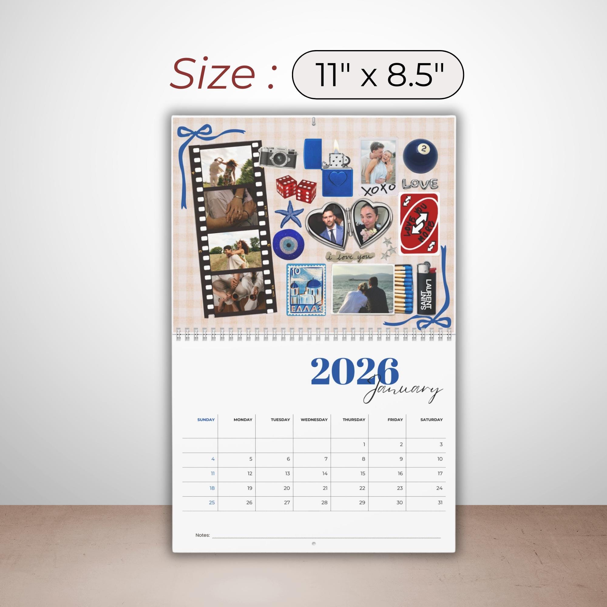 2026 Couple Vision Board Calendar Template, Retro Matchbox Collage ...