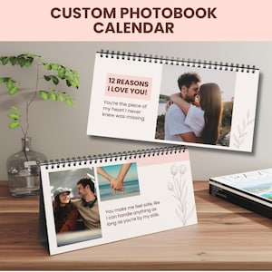 Custom Photobook Calendar Gift For Boyfriend, Romantic Wife Gift, Anniversary Gift for Girlfriend, Valentine&#39;s Day Gift for Girlfriend