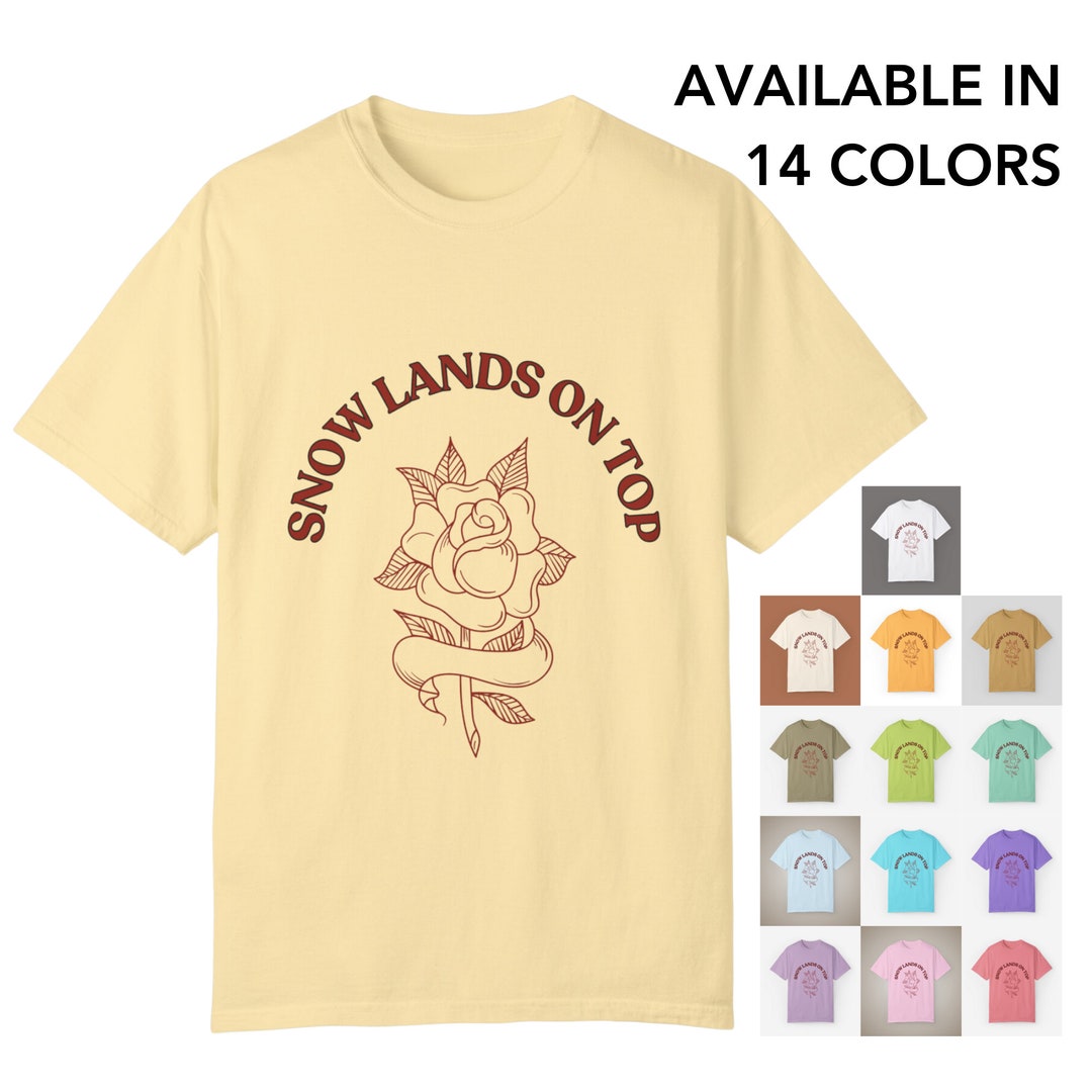 White Rose Tshirt, Snow Lands on Top Tee, Songbirds and Snakes, the