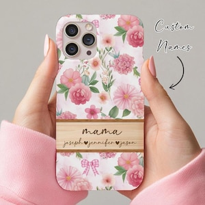 Custom Children Names Child Name Mama Phone Case, Personalized Mom Phone Case, Expectant Mom First Time Mom Birthday Gift,Mom Gift From Kids