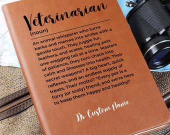 Personalized Veterinarian Doctor Journal, Vet Notes, Veterinarian Gift, Vet School Graduation, Thank You Gift, Veterinarian Office Gift