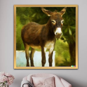 Donkeys Rustic wall art donkey painting, Equine donkey art farmhouse aesthetic