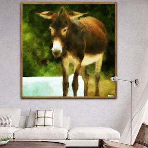 Donkeys Rustic wall art donkey painting, Equine donkey art farmhouse aesthetic
