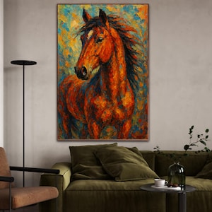 Tableau portrait de cheval à partir d&#39;une photo, portrait de cheval personnalisé, tableau animalier, tableau poney, commande de portrait de cheval, cadeau pour cavalier