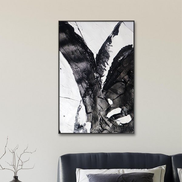 Schwarz und weiß abstract kunst modern wanddeko abstrakte kunst wandkunst home decor wandbild bilder wohnzimmer