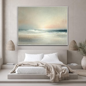Grote oceaan zonsondergang schilderij kust schilderij kunst aan de grote muur oceaan schilderij strand schilderij grote zee abstract schilderij landschapsschilderkunst