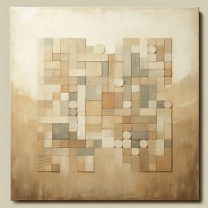 Wabi Sabi Wall Art Pure Beige Painting 3D Minimalist Abstract Wall Art Heavy Textured Wall Art Neutral Art Modern Textured Wall Art