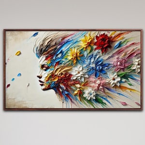Abstract woman 48&quot; original oil painting by CultureHouseDE
