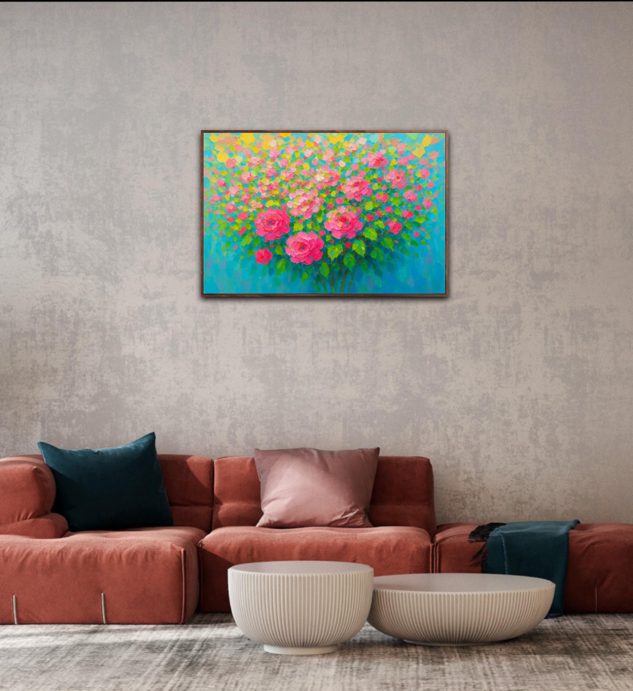 Flowers Painting on Canvas, Original Floral Wall Art, Modern Textured ...