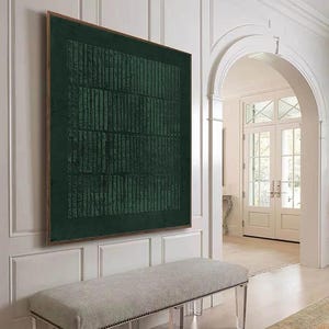 Art mural wabi-sabi vert toile d'art abstrait peinture verte toile d'art abstrait verte peinture minimaliste texture 3d art mural art mural vert