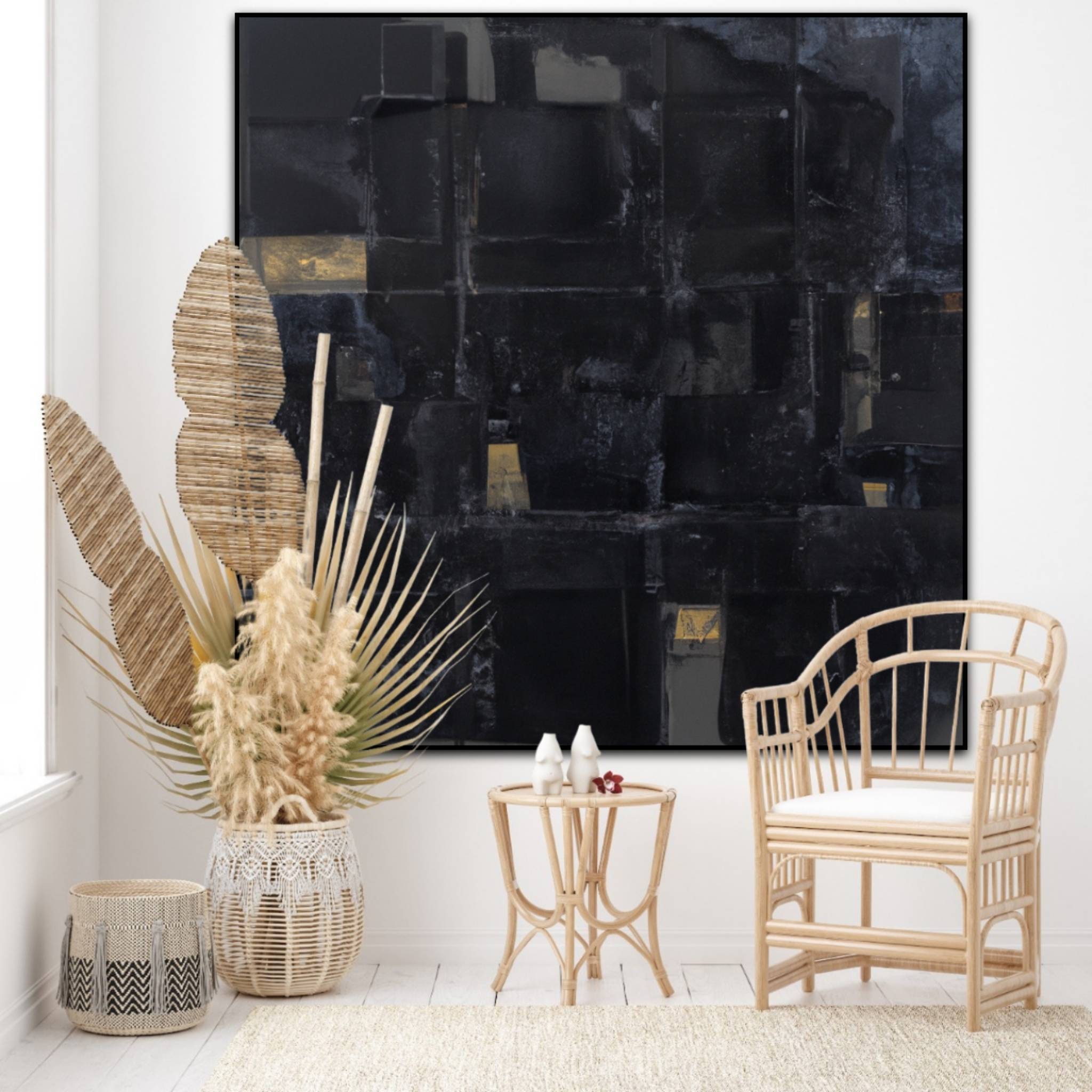 Black Abstract Art Black Texture Painting Black Painting Large Black ...