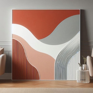 Terracotta Texture Art Textured Wall Art 3D Texture Art Minimalist Wall Art Large Canvas Wall Art Boho Wall Art Terracotta Wall Art