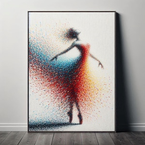 Ballerina Painting 55&quot; original painting on canvas, figure painting, thick oil paint, extremely special, Express Shipping, By CultureHouseDE
