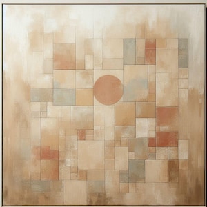 Wabi Sabi Wall Art Pure Beige Painting 3D Minimalist Abstract Wall Art Heavy Textured Wall Art Neutral Art Modern Textured Wall Art
