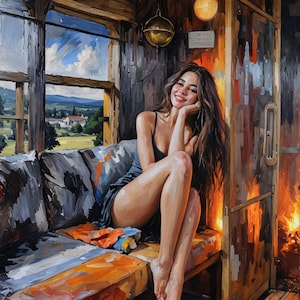 Vacances de rêve, Peinture originale, Unique en son genre