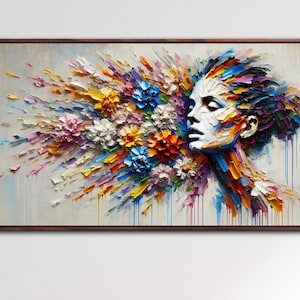 Abstract woman 48&quot; original oil painting by CultureHouseDE