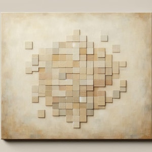 Wabi Sabi Wall Art Pure Beige Painting 3D Minimalist Abstract Wall Art Heavy Textured Wall Art Neutral Art Modern Textured Wall Art