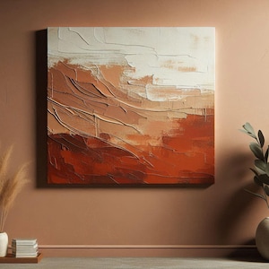 Terrakotta strukturierte Wandkunst 3D-Textur-Kunst Große Wandkunst Terrakotta abstrakte Kunst Minimalistische Wandkunst Strukturierte Wandkunst Gipskunst