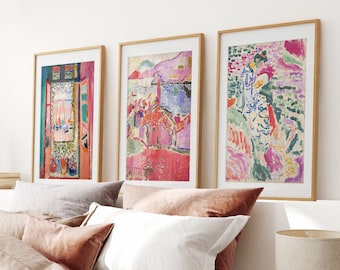 Matisse Set of 3 Matisse Gallery Wall, Museum Exhibition, Matisse Open Window, Watercolor Large Wall Art, Matisse Collioure, Matisse Garden