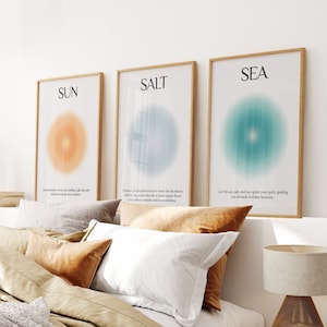 Láminas de sol, sal y mar: arte mural costero minimalista