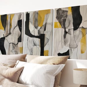 Gold and Black Abstract Art, Set of 3 Wall Prints, Modern Apartment Art, Scandinavian Decor, Golden Abstract Posters, Canvases, Frames Art