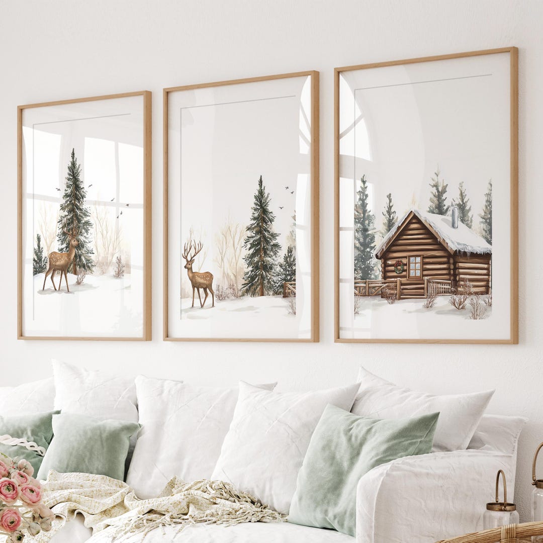 Christmas Winter Wonderland Prints Set of 3: Farmhouse Holiday Decor - Etsy