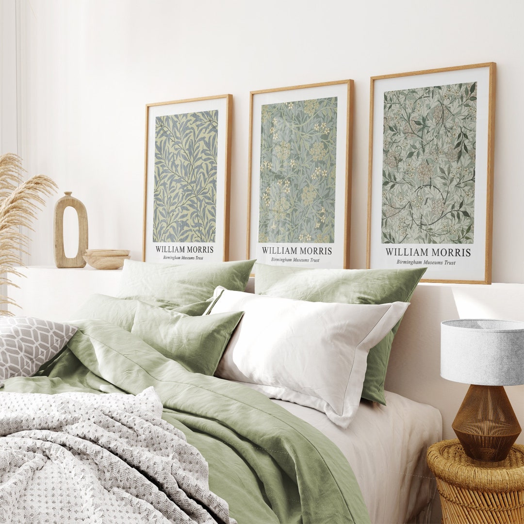 William Morris Green 3 Piece Art Set: Large Vintage Wall Decor - Etsy