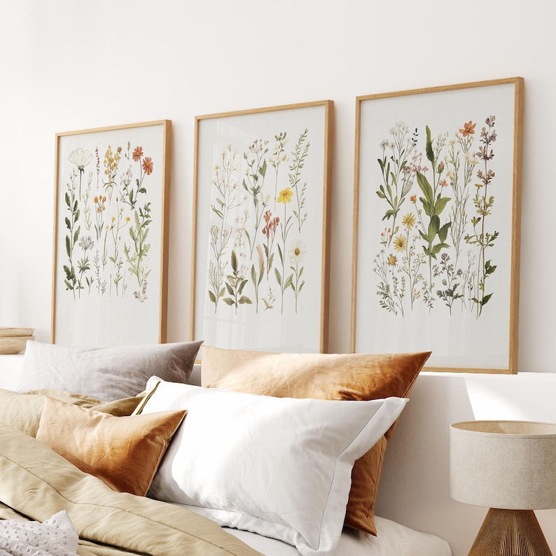 Wildflower Print Set of 3: Boho Botanical Nursery Wall Art - Etsy