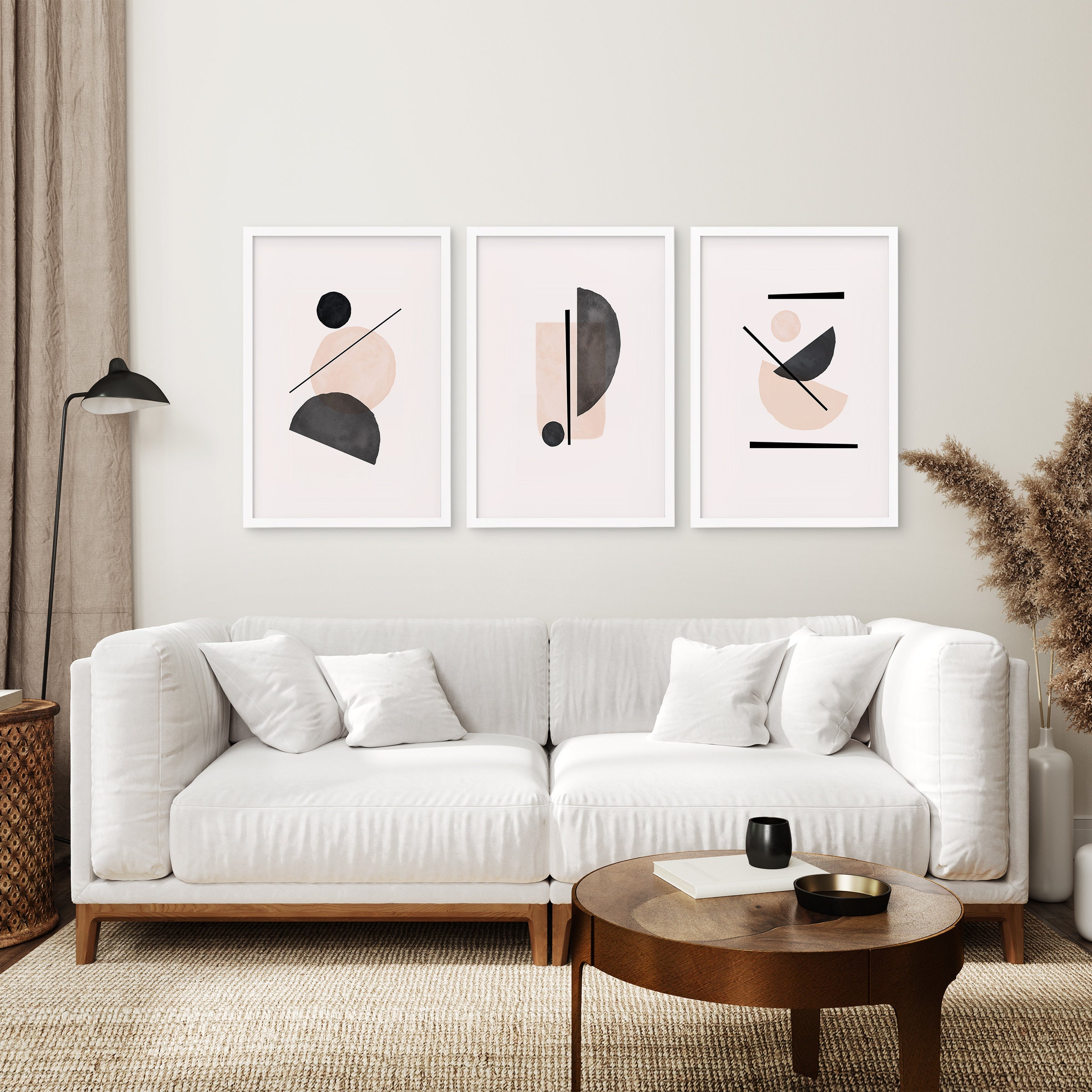 Geometric Shapes Art Print Set: Minimalist Boho Wall Decor - Etsy