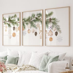 Christmas Fine Art Prints Set: Holiday Cottagecore Wall Decor