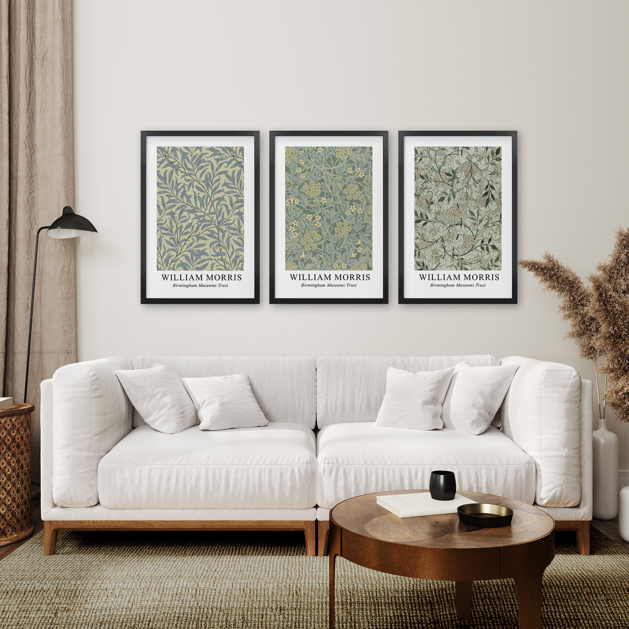 William Morris Green 3 Piece Art Set: Large Vintage Wall Decor - Etsy