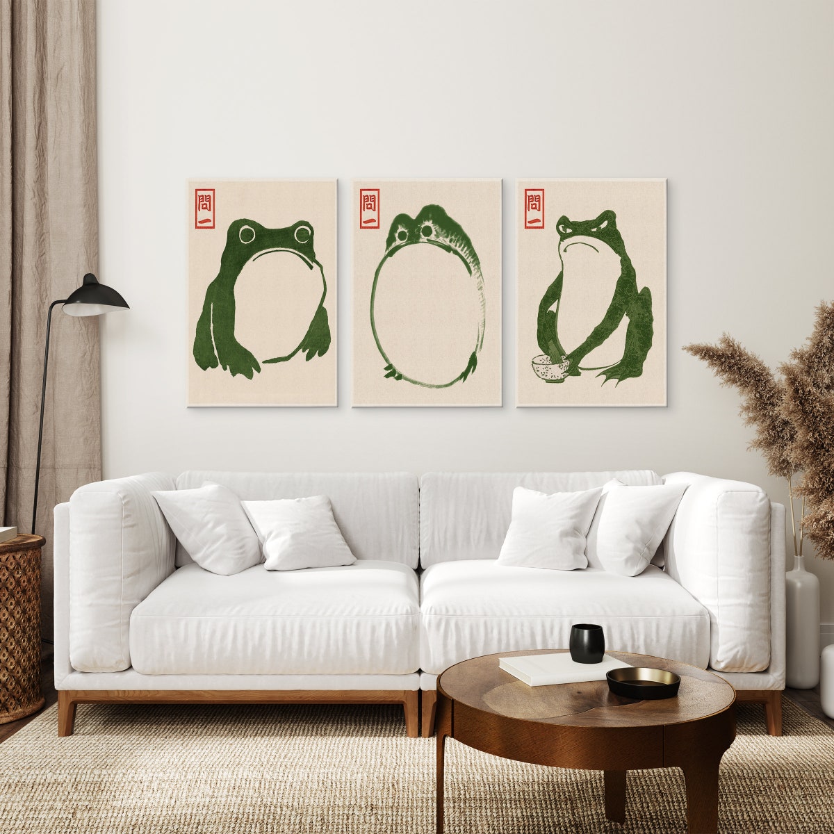 Set of 3 Japanese Frog Prints, Japandi Wall Art, Matsumoto Frog Poster, Japanese Vintage Art Set, Frog and Toad Poster, Japanese Woodblock - Etsy
